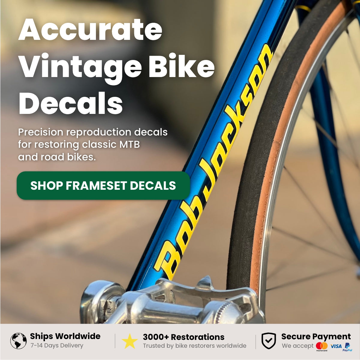 Vintage Bicycle Frameset Restoration Decals | The Life Machine